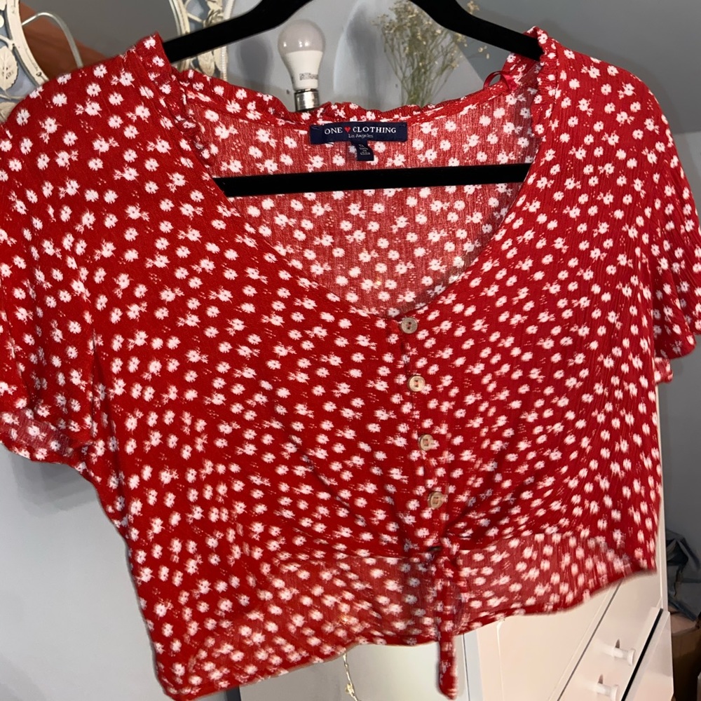 Floral Red crop top